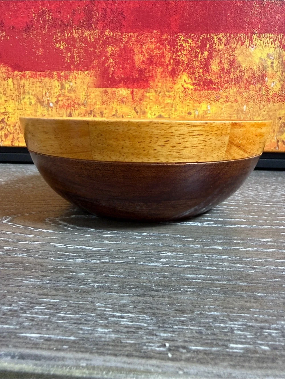 Two-Toned Hardwood Home Decoration Bowl - Picture 3 of 16
